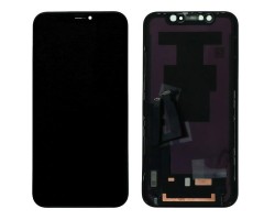 Kijelző Apple iPhone XR (lcd, érintőpanel, átvezető fóliával, keret) fekete